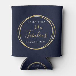 Porta-lata 50º aniversário Marinho Dourado Partido Personaliz