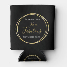 Porta-lata 50º aniversário Preto Partido Personalizado Dourad