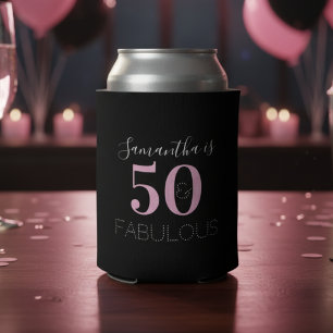 Porta-lata 50º aniversário - Preto Personalizado Rosa