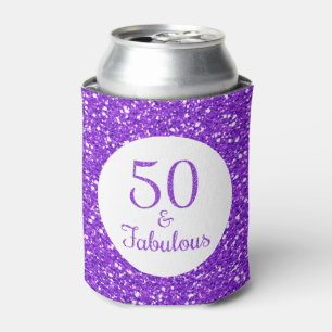 Porta-lata 50 e fabulosa cintilação roxa de aniversário