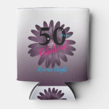 50 e fabulosa margarida roxa, com brilho