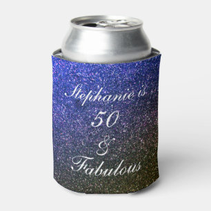Porta-lata 50 E Fabuloso Aniversário Azul, Azul, Branco, Bri
