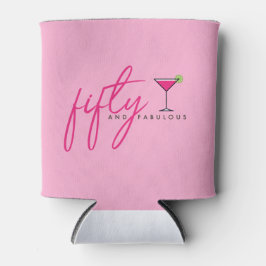 Porta-lata 50 e Fabuloso aniversário rosa feminino