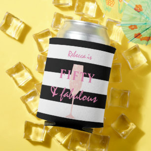 Porta-lata 50 & Fabuloso Brilho Rosa no Preto e Branco