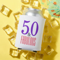 50 & Fabuloso Porta-Copos de Aniversário de Praia