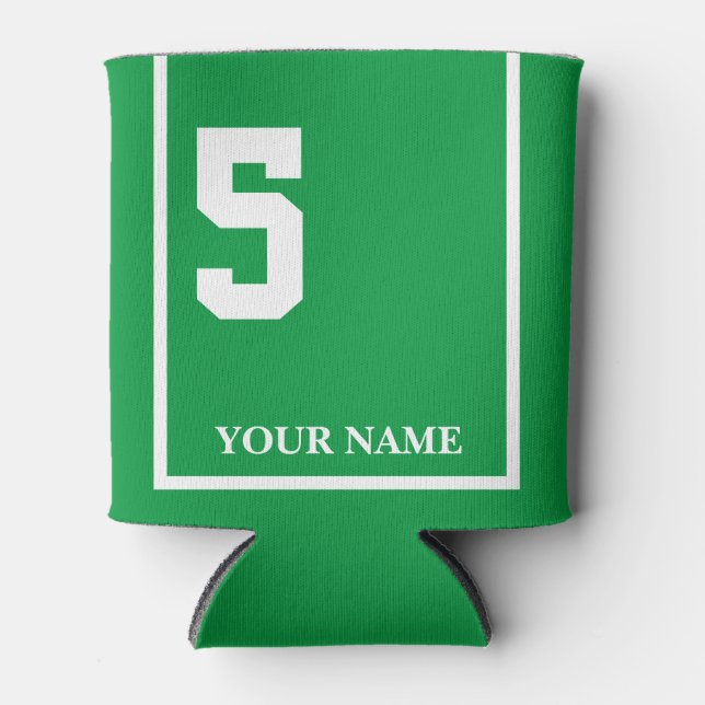 Porta-lata 5 Verde com sela branca e sela de cavalo personali (Frente)