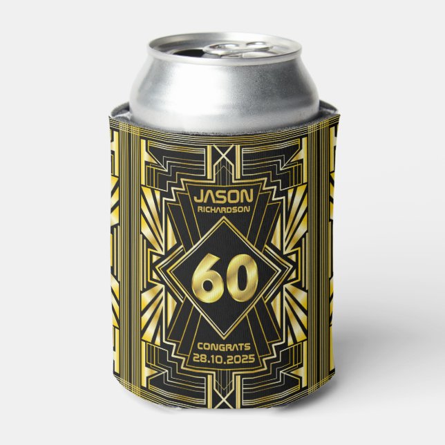 Porta-lata 60º aniversário Art Deco Dourado Excelente Negro G (Can Front)