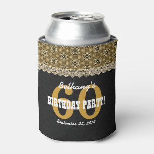 Porta-lata 60th Aniversário para seus preto A18 e ouro