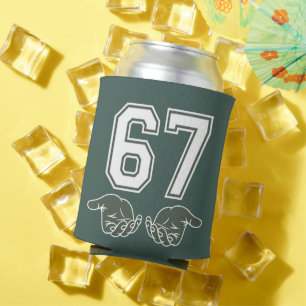 Porta-lata 67 Mão Meme Divertido Six Seven Geração Alpha