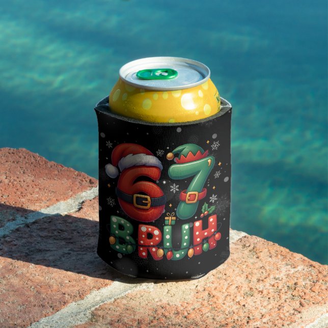 Porta-lata 67 Meme Seis Sete Bruh Natal Divertido 6 7 (Piscina in situ)