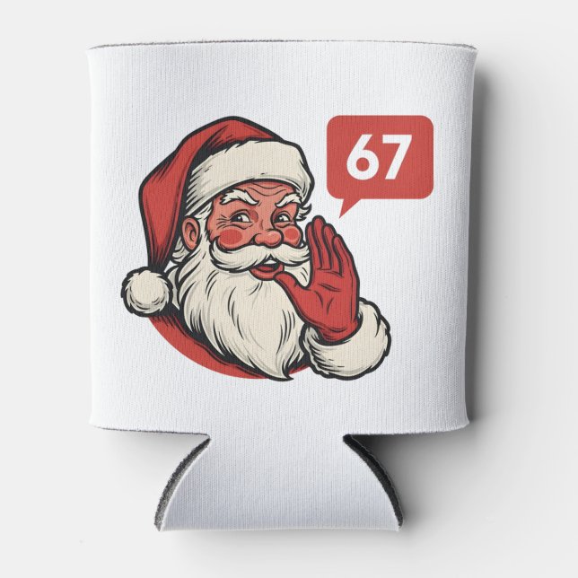 Porta-lata 67 Natal Alegre Seis Sete Brainrot Papai Noel (Frente)