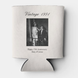 Porta-lata 75th Wedding Anniversary Party Favor Custom Photo