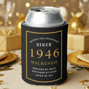 Porta-lata 80 personalizado Aniversário de 1941, Dourado Ele