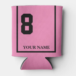 Porta-lata 8 rosa com sela preta personalizada