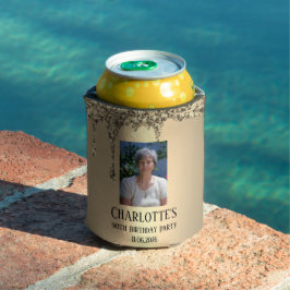 Porta-lata 90th Ninety Elegant Birthday Party Gold