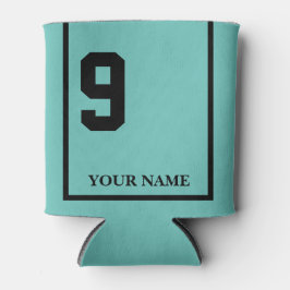 Porta-lata 9 Turquesa com Cobertura de Casca Preta Personaliz