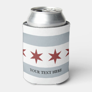 Porta-lata A bandeira da cidade de Chicago do vintage pode