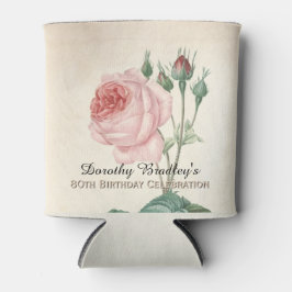 Porta-lata A Celebração de Aniversário Vintage Rosa 80 pode a