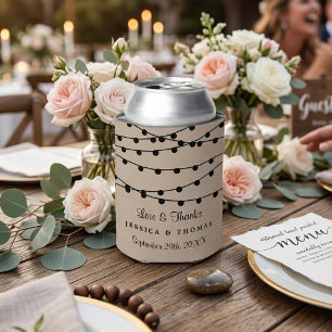 Porta-lata A Coleção de Casamentos Rustic Kraft String Lights