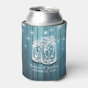 Porta-lata A corda de madeira rústica do frasco de pedreiro