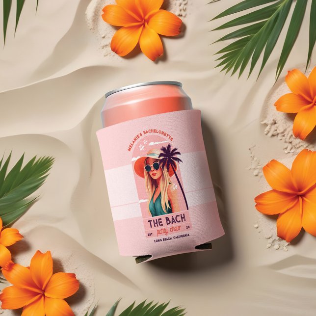Porta-lata A Festa de solteira da Tripulação do Bach (The Bach Party Crew Retro Woman Bachelorette Party Can Cooler)