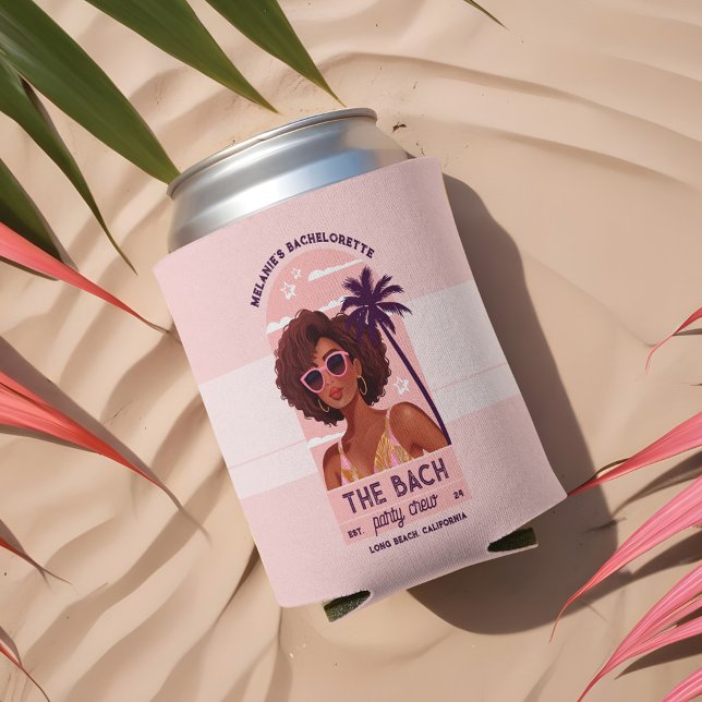 Porta-lata A Festa de solteira da Tripulação do Bach (The Bach Party Crew Retro Woman Bachelorette Party Can Cooler)