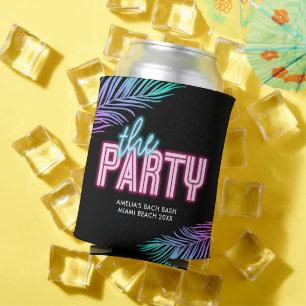 Porta-lata A Festa Neon Azul e Rosa Tropical Bach