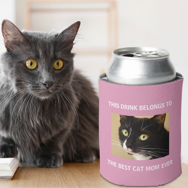 Porta-lata A Melhor Mãe Gato, Já Teve Fotografia Personalizad (Celebrate the best cat mom ever with a custom photo can cooler!)