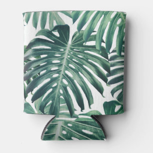 Porta-lata A selva tropical deixa um fundo floral