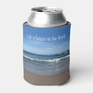 Porta-lata A vida é melhor na praia (personalizável)