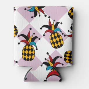 Porta-lata Abacaxi de Harlequin: Vintage de Doodle Estilizado