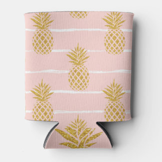 Porta-lata Abacaxi Dourado, fundo de verão em Striped.