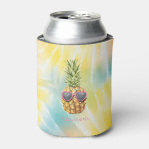 Porta-lata Abacaxi Legal, Tie Dye Arco-íris Aquarela