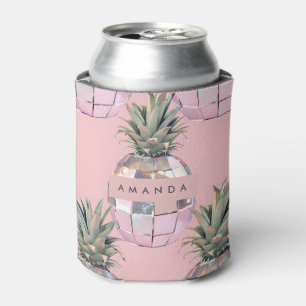 Porta-lata Abacaxi Rosa Metálico Disco Glam Personalizado