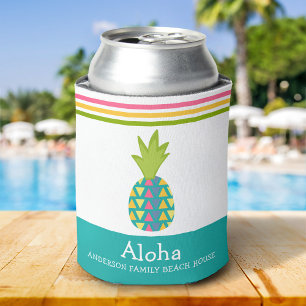 Porta-lata Abacaxi tropical Aloha Beach House Luau Teal