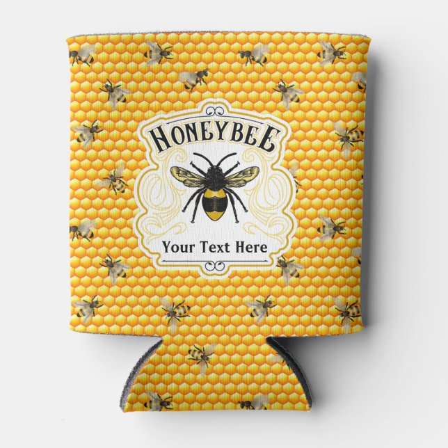 Porta-lata Abejas Melíferas Personalizadas (Frente)