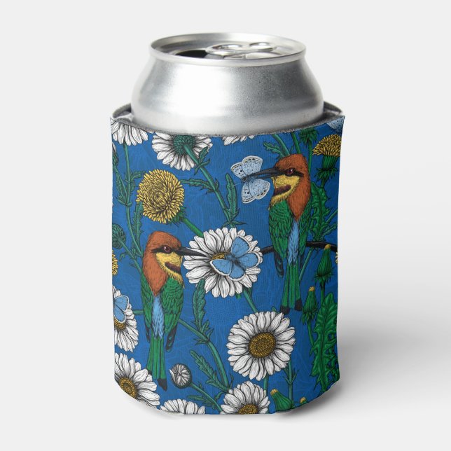 Porta-lata Abelhas comem em azul (Can Front)