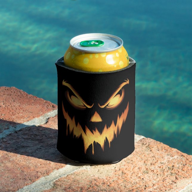 Porta-lata Abóbora Assustadora Rosto de Jack O Lantern Hallow (Piscina in situ)
