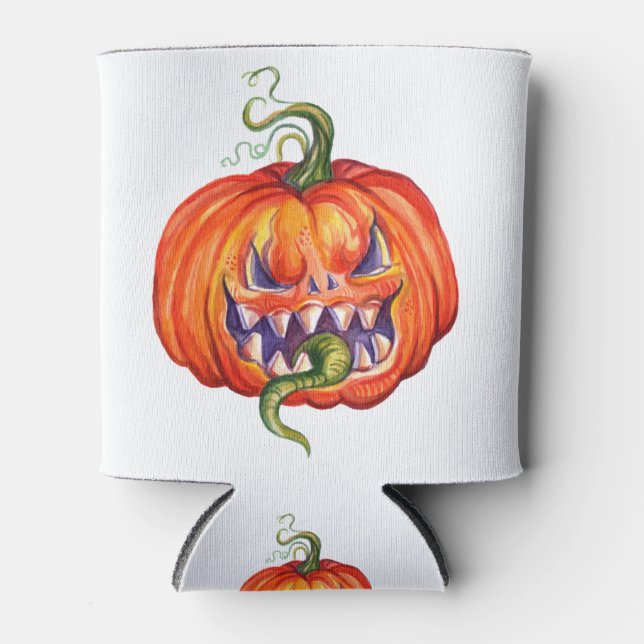 Porta-lata Abóbora-de-halloween assustadora (Frente)