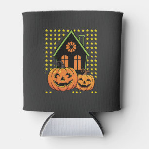 Porta-lata Abóbora de Halloween Casa Assombrada Estrela Fofa