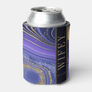 Porta-lata Abstrato Agate Wedding Wifey Midnight ID827
