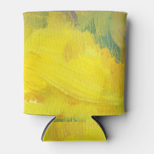 Porta-lata Abstrato amarelo: texturizado, desenhado à mão.