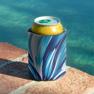 Porta-lata Abstrato Blue Flower Art Deco