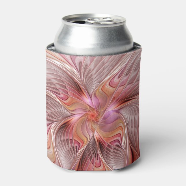 Porta-lata Abstrato Butterfly Fantasy Fractal Arte Colorida (Can Front)