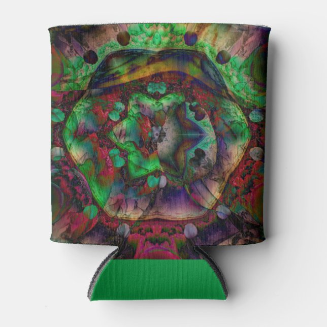 Porta-lata Abstrato de Intermitência de Flor bonito (Frente)