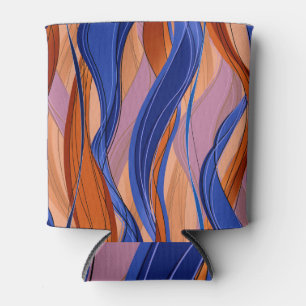 Porta-lata Abstrato de linhas onduladas coloridas, padrão mod