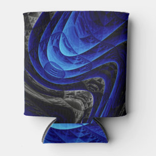 Porta-lata Abstrato de onda azul, fundo de arte digital.