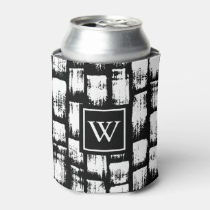 Porta-lata Abstrato de Pincel Preto e Branco