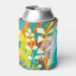 Porta-lata Abstrato de pintura em acrílico floral multicolor