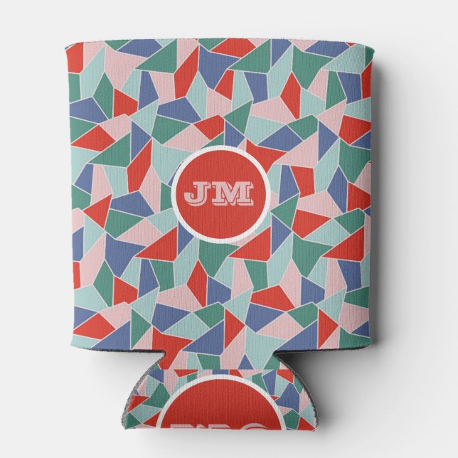 Porta-lata Abstrato desenhado à mão - Triângulos Brilhantes (Traseira)